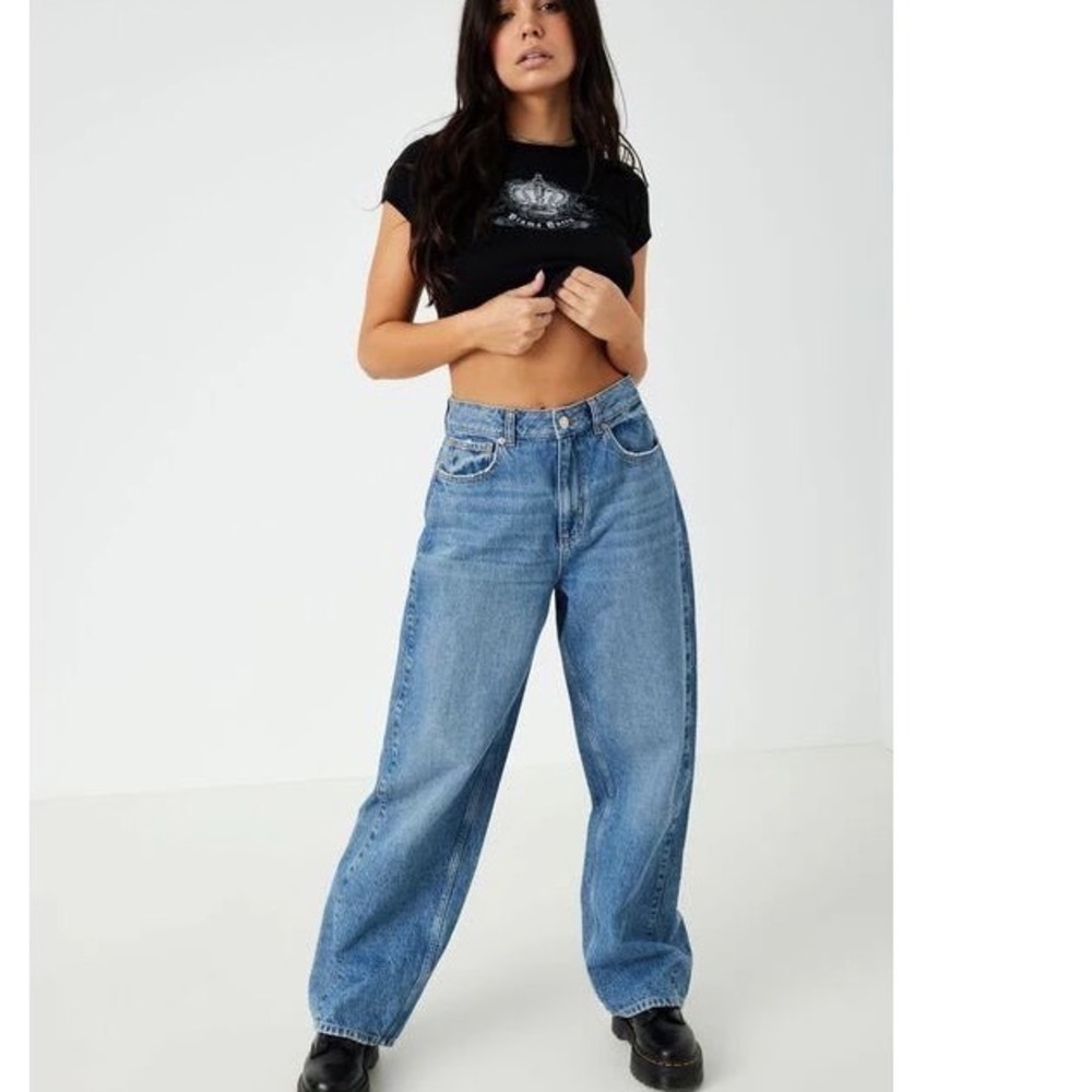 GARAGE DENIM NWT Penelope Blue Low Rise Baggy‎ Jeans Size 00 Streetwear Grunge